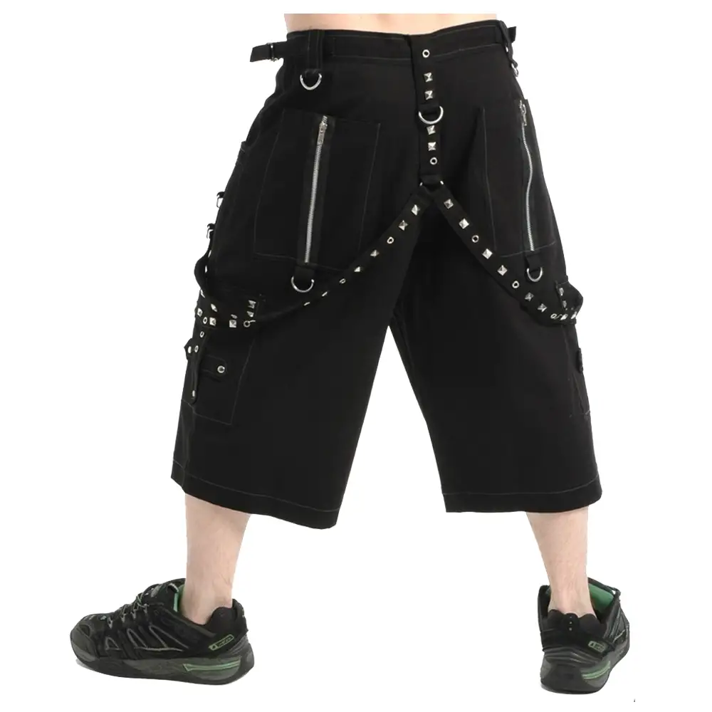 Men Metal Short With Pyramids Gothic Clothing